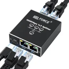 ☆新品☆日本の中小企業 MSL FORCE LAN分配器 分岐 1000Mbps RJ45 スイッチングハブ Cat5-Cat8対応 二股同時出力 lanケーブル分配器 データー伝送 rj65e 1個 1入力3出力 (1入力3出力(給電ポート 04e0aeef