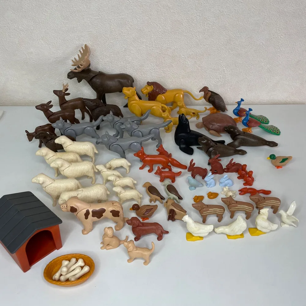 【ヴィンテージ】90年代 プレイモービル Playmobil 動物 フィギュア まとめ売り おもちゃ 61点