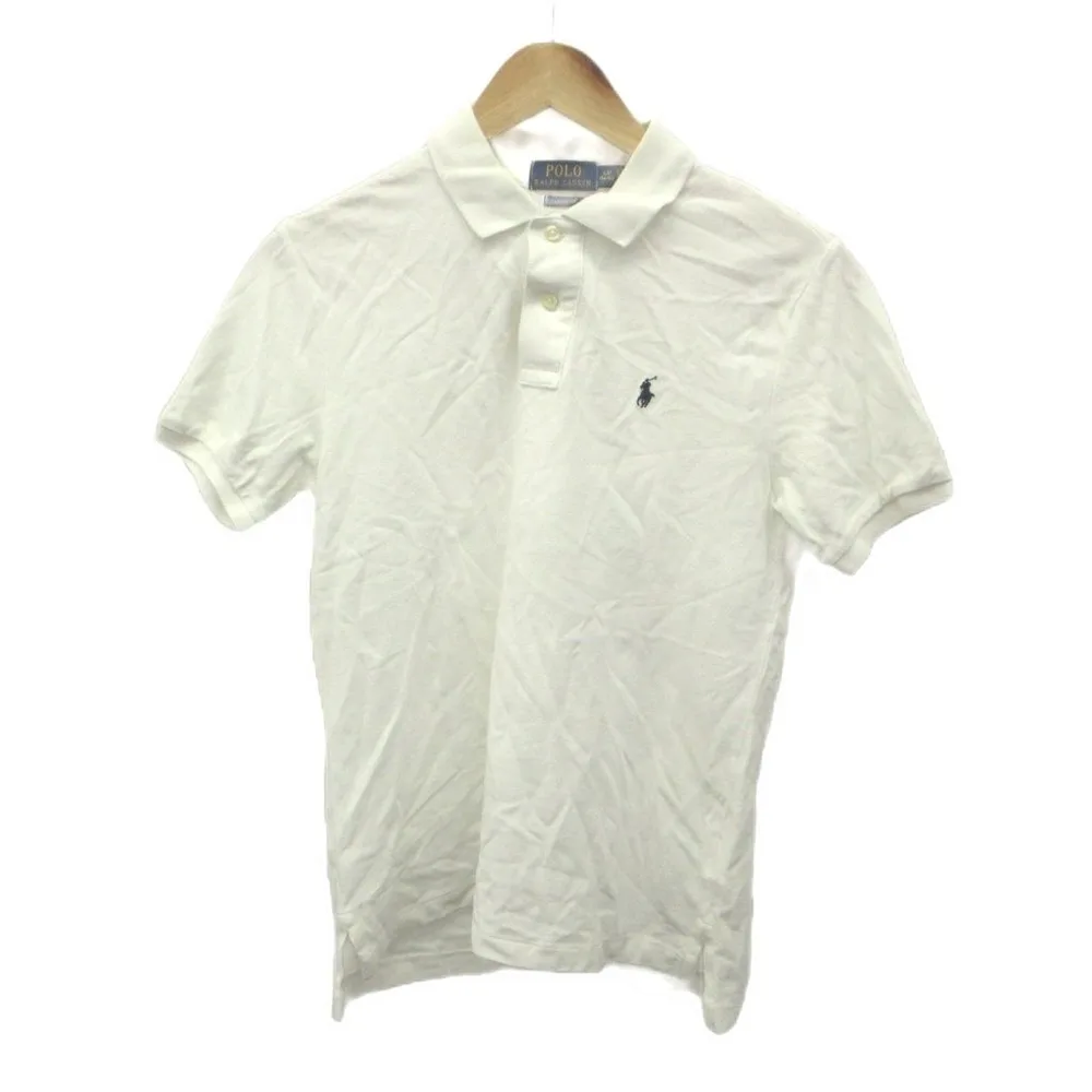 ポロ バイ ラルフローレン Polo by Ralph Lauren ポロシャツ M 白 ホワイト 無地 半袖 襟付き /RN ■ECD009