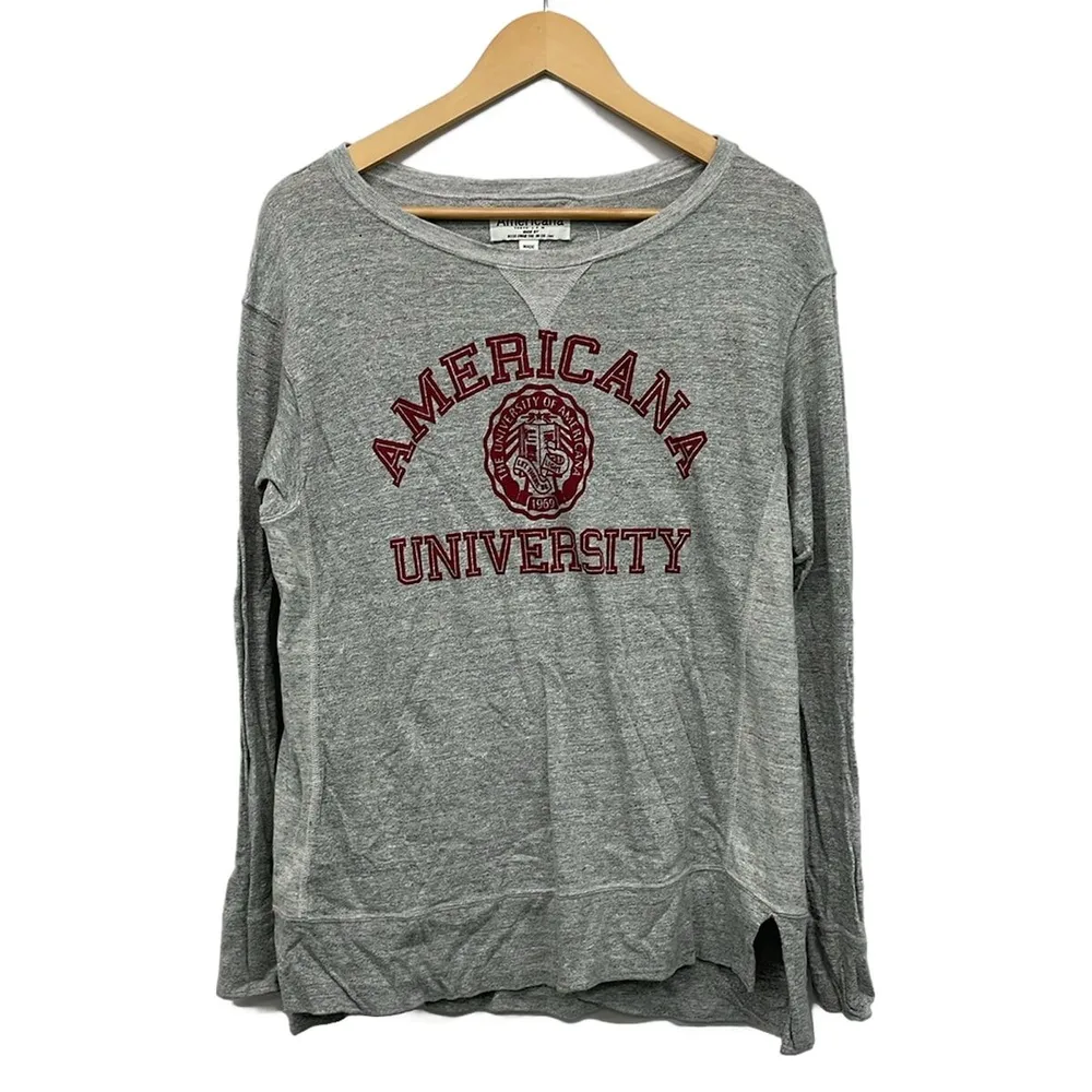 AMERICANA(アメリカーナ) 長袖Tシャツ レディース美品 グレー×ボルドー