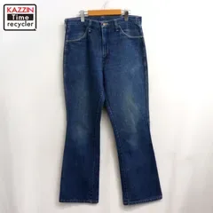 80s USA製 vintage RUSTLER ラスラー ブーツカット ストアボタン デニムパンツ メンズ Lサイズ相当