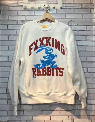 #FR2 エフアールツー スウェット FXXKING RABBITS プリント ホワイト Lサイズ