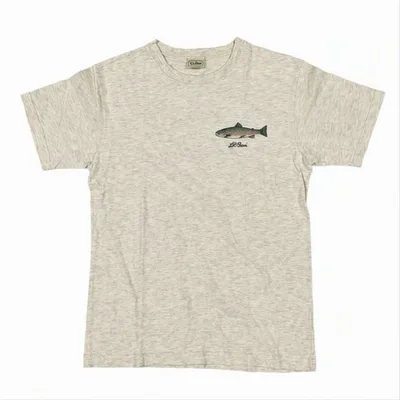 L.L.Bean エルエルビーン フィッシュ刺繍Tシャツ オートミール