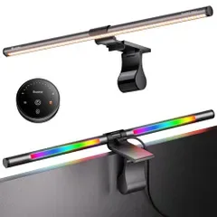 H★Quntis モニターライト 51cm RGB バックライト付き 無線リモコン搭載 4種類の色温度 ゲーミングライト ゲーム雰囲気作り デスクトップ デスク照明 Glow RGB 59778a00