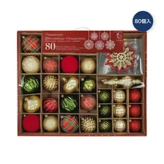 クリスマスオーナメントセット 80個入り 赤&緑