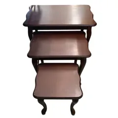 ★アンティーク家具 ネストテーブル 3セット 木製 猫脚