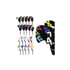 【新品】 ゴルフヘッドカバー アイアンカバー アイアン用 ネオプレーン製 伸縮性 ナンバー付き 10点セット (白)