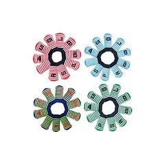【新品】 ゴルフ アイアン用 ヘッドカバー 10枚セット ストライプ模様 アイアンヘッドカバー番手付き (緑x青)