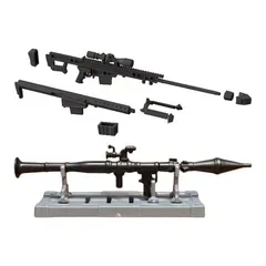 ミニチュア武器 1/12スケール 精密模型 2点セット ジオラマ 自衛隊 ミリタリーフィギュア 撮影小道具 コレクション 日本製 (スナイパーライフル&ロケットランチャー)