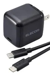 ☆新品☆エレコム 充電器 65W USB PD対応 Type-Cケーブル付属 (2m) 小型 Type-C 1ポート PPS対応 GaN II採用 PSE認証 ブラック 【iPhone 16 15 iPad Macbook 等対応】 EC-A c0243f8a