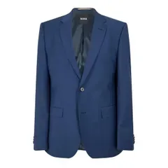 ボス メンズ アウター ジャケット・ブルゾン Boss Mens HJasper Luxury Suit Jacket Open Blue ブルー