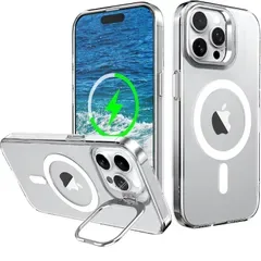 【純正MagSafe対応・スタンド機能 】iPhone 13pro 用 ケース Magsafe対応 ワイヤレス充電 隠しスタンド (クリア)