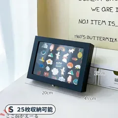 缶バッジ収納ケース 小サイズ 透明 防塵 ディスプレイケース ピンバッジ メダル収納 PUレザー