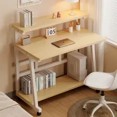 パソコンデスク モニター台付き 勉強机 棚付きデスク 幅80/100cm×奥行50cm pcデスク 収納 組立簡単 テレワークデスク コンパクト オフィスデスク おしゃれ 在宅勤務 仕事用 日本語説明書付きma