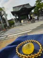 【日本三大稲荷・豊川稲荷 参拝|木箱入り】シトリン 原石&ブレスレット セット|商売繁盛の宝石言葉 事業主のお守り ギフト