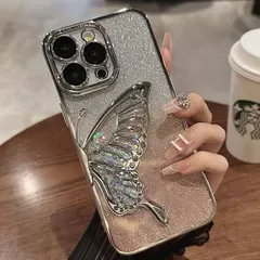 新品 iPhoneケース 電光メタリック 蝶 バタフライ ソフトケース 光沢 高級感 耐衝撃 iphone15 14 13 Pro Max対応 おしゃれ 女の子 ギフト mlgpw