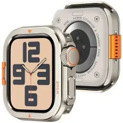 Amizeeメタルケース互換性がありますApple Watch SE 3/2/1 シリーズ 6/5/4 44mm, チタン 【2in1保護設計】ケース互換性がありますApple Watch SE 3/2/1 シリーズ 6/5/4 44mmケース裏表紙付き, 頑