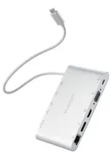 エレコム USBハブ ドッキングステーション 11-in-1 マルチモニター4画面 Type-C USB PD100W対応 USB-A×3 / Displayport/HDMI/D-sub / 4極φ3.5端子 イヤホンジャック/SD+microSD/LANポ