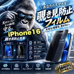 ★人気商品★プライバシー保護☆安心のゴリラガラス☆【iPhone 16.16e】 覗き見防止強化ガラスフィルム
