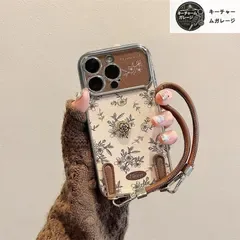レトロ山茶花デザイン 保護ケース ストラップ付き 全包み強化保護 耐衝撃 ソフトケース iPhone17/17pro/17pro max/16/15/14/13/12/11 多機種対応