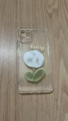 iPhone 11 Pro Max ケース 韓国っぽ クリアケース チューリップ