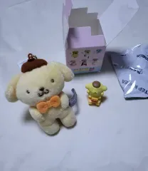 サンリオ ポムポムプリン ぬいぐるみキーホルダー+フィギュア セット