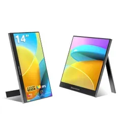 14インチポータブルモニター、1920x1200Pディスプレイ、60Hz、99%sRGB、mini HDMI、USB-C(Type-C)モニタースクリーン、スピーカー内蔵、ノートパソコン、PC、PS4/5、Xbox用外付けコンピューターモニタ 253c1a05