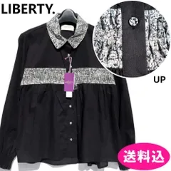 リバティ ソソット 定価14,300円 LIBERTY. ブラウス(長袖)日本製 襟タイプ(2WAY) ブラック