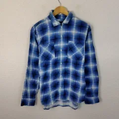 T&C Surf Designs タウンアンドカントリー 長袖シャツ オンブレチェック コットン100% ブルー L メンズ 古着 アメカジ