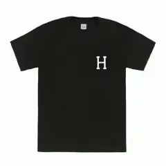 新品 HUF(ハフ) Tシャツ Sサイズ CLASSIC H POCKET TEE-BLK (WHT print)