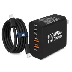 タイプc 充電器 ノートPC・ノートパソコン用充電器 USB Type-C 合計PD100W 急速充電器 ラップトップ GaNIII技術対応 USB-A & Type-C コンセント式電源アダプター搭載 MacBook/Surface/iPa 321957e6