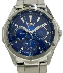 セイコー 腕時計 WIRED V14J-0AS0 ソーラー ブルー メンズ SEIKO