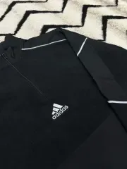 XL adidas アディダス フリース ウーブン ハーフジップ スウェット/ブラック