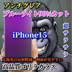 最強コスパ【iPhone15 iPhone15Plus iPhone15Pro iPhone15ProMax】 ☆超さらさら☆高性能ゴリラガラス 目に優しい 光反射防止 指紋防止 高硬度9H ゲーム快適操作 アンチグレアブルーライト90%カットフィルム