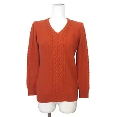 トラサルディ TRUSSARDI ニット セーター ウール ケーブル編み 38 オレンジ
