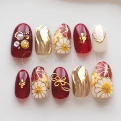 No.2329 現品販売!ネイルチップ 和柄振袖袴着物成人式卒業式