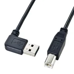 【新品・送料込】 サンワサプライ 両面挿せるL型USBケーブル(A-B 標準) 1m ブラック KU-RL1