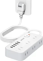コンセント 一括スイッチ付き 2m 延長コード 雷ガード usb 過負荷保護 電源タップ 11台同時給電 ホワイト Mscien