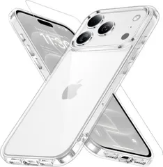 特価商品 JUSTCOOL iPhone 18 Pro用ケース クリア ガラスフィルム付き アイフォン18 pro用ケース 耐衝撃 黄変防止 6.3インチ
