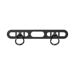 【FineGood】スマホ ストラップホルダー 2点吊り 金属ステンレス製 2口 ダブルリング 極薄0.4mm ステンレス製 金属ストラップホルダー 携帯ストラップホルダー ショルダーストラップ 充電影響なし紛失 落下 盗難防止 便利 全機種対応 (黒)