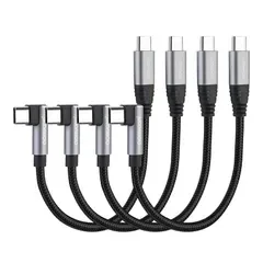 【新品】 aceyoon USB C L型充電ケーブル 10cm 4本セット 90°タイプC 最大100W転送 ナイロン編み CtoC 短い 充電コード