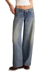 ラッキーブランド レディース ボトムス デニムパンツ ワイドレッグ ローライズ ジーンズ Lucky Brand Ultra Low Rise Baggy Wide Leg Jeans Get Low