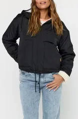 リップカール レディース アウター ジャケット・ブルゾン Rip Curl Keepsakes Insulated Bomber Jacket Washed Black ブラック