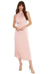 オアシス レディース トップス ワンピース ミディ サテン ホルター Oasisatin Halter Neck Midi Bridesmaidress Blush ブラッシュ