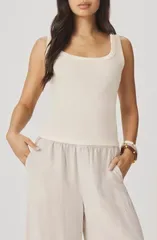 スプレンディット レディース トップス シャツ Splendid Josie Tank Antique Pearl Grey パール