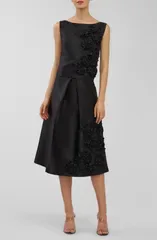 ケイ アンジャー レディース トップス ワンピース フラワー柄 ノースリーブ フラワー Kay Unger Anita Floral Appliqu Sleeveless Top Black ブラック