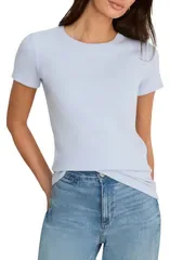 ニックプラスゾーイ レディース トップス Tシャツ コットン NICZOE Perfect Rib Cotton Blend TShirt Sky