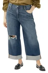 シルバー ジーンズ レディース ボトムス カジュアルパンツ ワイドレッグ Silver Jeans Co Beasy Crop Wide Leg Jeans Thelma