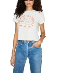 リダン レディース トップス Tシャツ フラワー REDONE 1950s Florals Boxy Tee Vintage White ホワイト