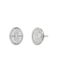 シャシ レディース アクセサリー ピアス・イヤリング Shashi Oval Cubic Zirconia Bezel Stud Earringsilver シルバー